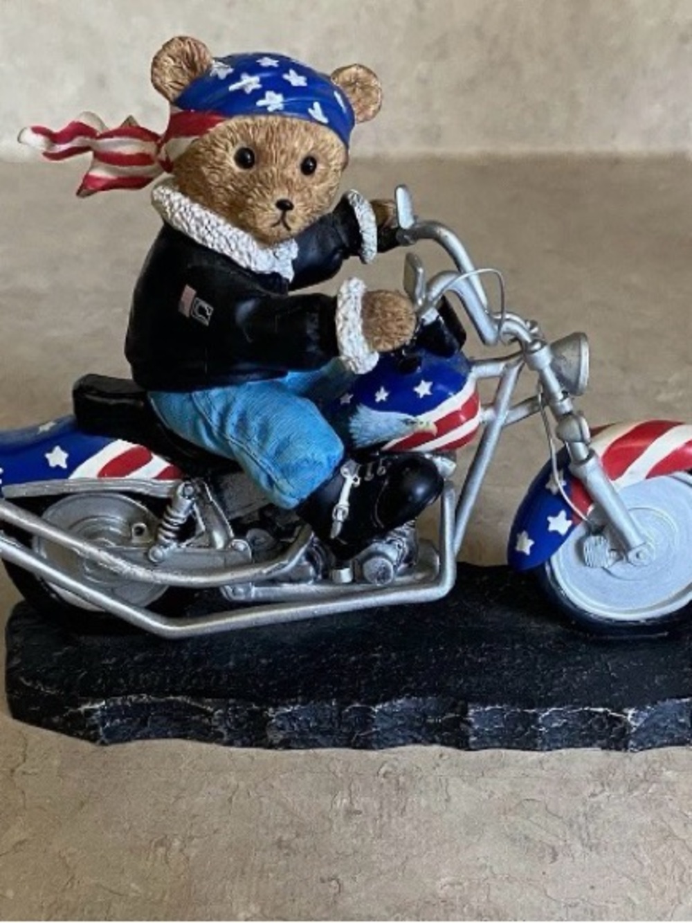 Vintage Faithful Fuzzies Bear To Be Wild Motorcycle Biker Limited Edition Decor